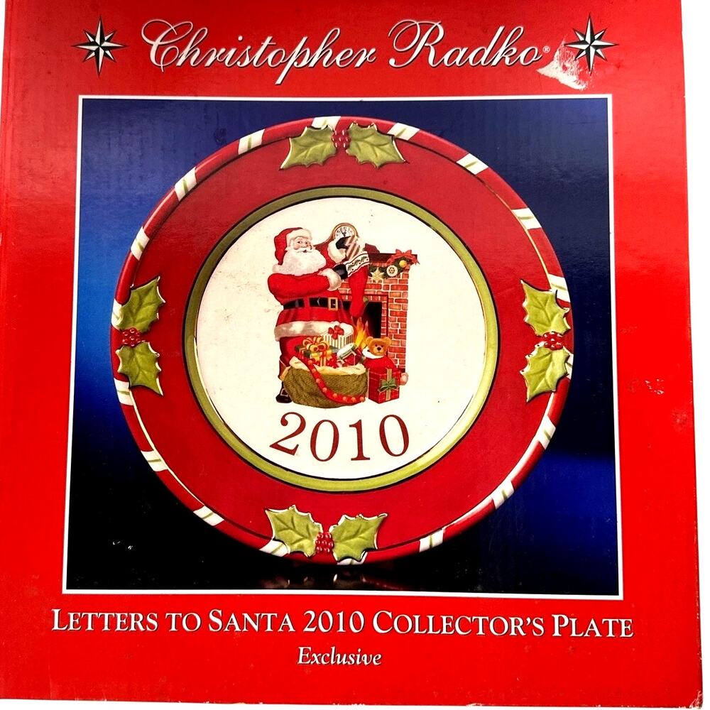 Christopher Radko “Letters to Santa” 2010 Collectors Plate 1135 of 1500-NEW!